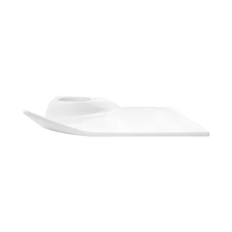 ASSIETTES CARRÉES   25,4x4,5 CM BLANC PORCELAINE (4 UNITÉ)