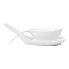 BOLS SOUPE AVEC SAUCIÈRE  118 ML 18x8,6x4,3 CM BLANC PORCELAINE (6 UNITÉ)