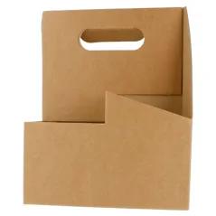 PORTE-GOBELETS, 4 GOBELETS THEPACK  18x18x24 CM NATUREL CARTON MICROCANAL (200 UNITÉ)
