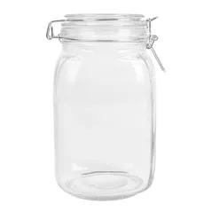 POT STOCKAGE + FERMETURE CLIP WAKI GLASS 1,5 L Ø 10,5x19,5 CM TRANSPARENT VERRE (12 UNITÉ)