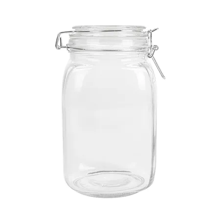 POT STOCKAGE + FERMETURE CLIP WAKI GLASS 1,5 L Ø 10,5x19,5 CM TRANSPARENT VERRE (12 UNITÉ)
