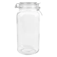 POT STOCKAGE + FERMETURE CLIP WAKI GLASS 2 L Ø 10,5x26 CM TRANSPARENT VERRE (12 UNITÉ)