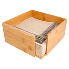 DISTRIBUTEUR SERVIETTES BAMBOO  21x21x10 CM NATUREL BAMBOU (1 UNITÉ)