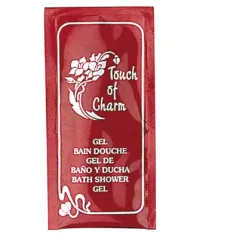 SACHETS GEL DOUCHE 'TOUCH OF CHARM' 10 ML 5x10 CM BORDEAUX PET (1000 UNITÉ)