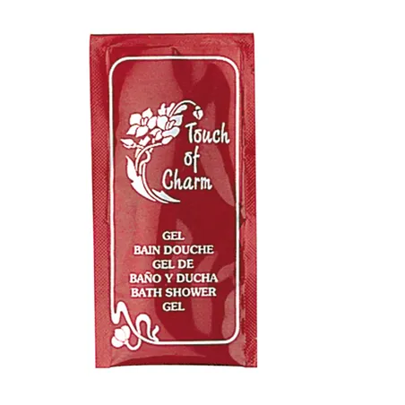 SACHETS GEL DOUCHE 'TOUCH OF CHARM' 10 ML 5x10 CM BORDEAUX PET (1000 UNITÉ)
