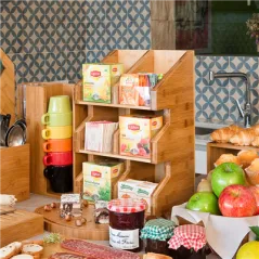 DISTRIBUTEUR CONDIMENTS BAMBOO  28x18x40 CM NATUREL BAMBOU (2 UNITÉ)