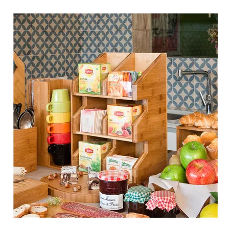 DISTRIBUTEUR CONDIMENTS BAMBOO  28x18x40 CM NATUREL BAMBOU (2 UNITÉ)