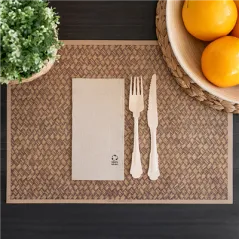 SETS DE TABLE OFFSET FEEL GREEN 'TRENZADO' 70 G/M2 31x43 CM NATUREL PAPIER RECYCLÉ (2000 UNITÉ)