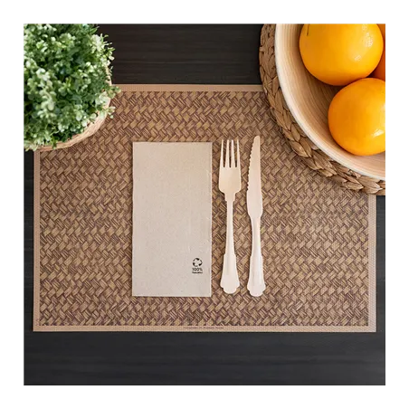 SETS DE TABLE OFFSET FEEL GREEN 'TRENZADO' 70 G/M2 31x43 CM NATUREL PAPIER RECYCLÉ (2000 UNITÉ)