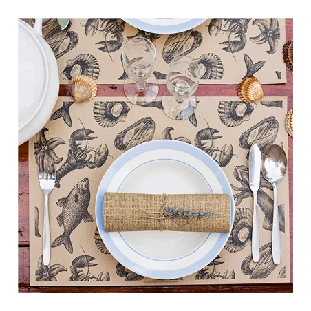 SETS DE TABLE OFFSET FEEL GREEN 'SEA' 70 G/M2 31x43 CM NATUREL PAPIER RECYCLÉ (2000 UNITÉ)