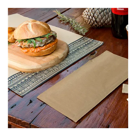 SERVIETTES D.P RECYCLÉES EMBALLÉES JUST IN TIME  40 + 10PE G/M2 11x25 CM NATUREL KRAFT VERGÉ (300 UNITÉ)