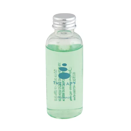 FLACONS SHAMPOOING 'THERAPY' 50 ML Ø3,2x9 CM TRANSPARENT PLASTIQUE (200 UNITÉ)