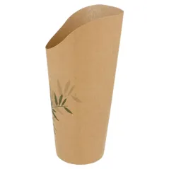 GOBELETS A FRITES OUVERTS FEEL GREEN 22 OZ - 660 ML 200 + 25PE G/M2 Ø8,5x18 CM MARRON CARTON (50 UNITÉ)