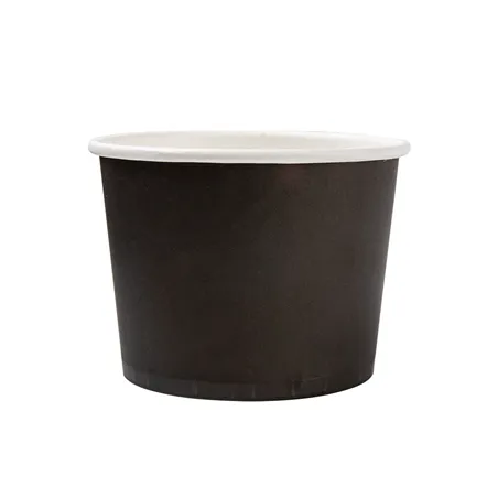 POTS  500 ML 280 + 18 PE G/M2 Ø11x8,2 CM NOIR CARTON (500 UNITÉ)