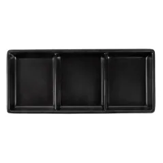 RÉCIPIENTS 3 COMPARTIMENTS ASAMI WARE 19,8x8,8x2,5 CM NOIR MÉLAMINE (15 UNITÉ)