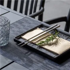 SETS DE TABLE TRAME   45X30 CM NOIR PVC (12 UNITÉ)