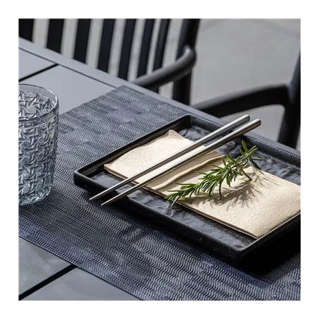 SETS DE TABLE TRAME   45X30 CM NOIR PVC (12 UNITÉ)