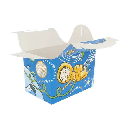 BOÎTES MENU ENFANT ESPACE 'ESPACIO' 320 G/M2 15,50x10,50x17,50 CM QUADRICHROMIE CARTON (300 UNITÉ)