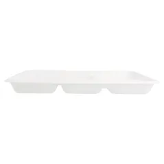 PLATEAUX 5 COMPART. BIONIC  26,5x21,5x2,5 CM BLANC BAGASSE (500 UNITÉ)