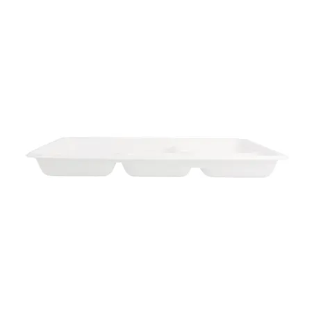 PLATEAUX 5 COMPART. BIONIC  26,5x21,5x2,5 CM BLANC BAGASSE (500 UNITÉ)