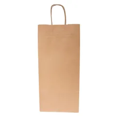 SACS SOS AVEC ANSES 2 BOTEILLES  100 G/M2 18+10x39 CM NATUREL KRAFT (250 UNITÉ)
