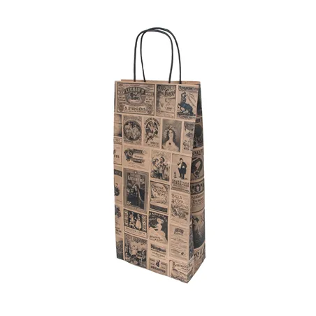 SACS SOS AVEC ANSES 2 BOTEILLES 'BACCHUS' 100 G/M2 18+10x39 CM NATUREL KRAFT (250 UNITÉ)
