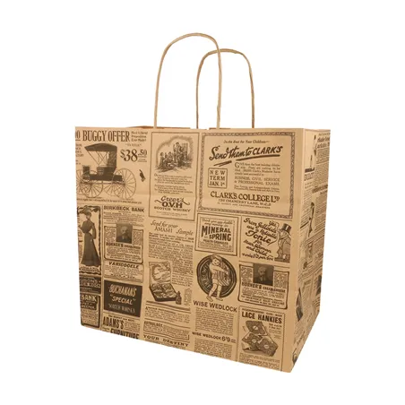 SACS SOS AVEC ANSES "TRAITEUR" 'TIMES' 80 G/M2 26+17x24 CM NATUREL KRAFT (250 UNITÉ)