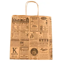 SACS SOS AVEC ANSES "TRAITEUR" 'TIMES' 90 G/M2 26+20x27 CM NATUREL KRAFT (250 UNITÉ)