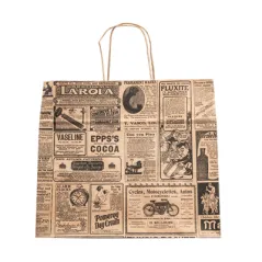 SACS SOS AVEC ANSES "TRAITEUR" 'TIMES' 90 G/M2 32+21x28,5 CM NATUREL KRAFT (250 UNITÉ)