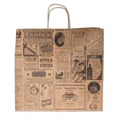 SACS SOS AVEC ANSES "TRAITEUR" 'TIMES' 90 G/M2 36+21x33,5 CM NATUREL KRAFT (250 UNITÉ)