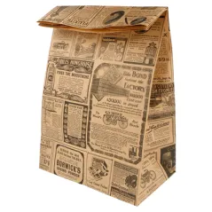 SACS SOS SANS ANSES 'TIMES' 70 G/M2 22+14x37 CM NATUREL KRAFT (500 UNITÉ)