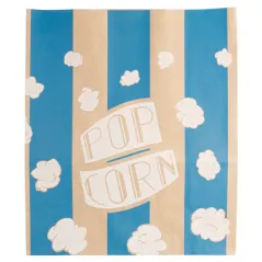 SACS SOS POP CORN 'STRIPES' 3,9 L-130 OZ 80 G/M² 20+9x23,5 CM NATUREL PARCH.INGRAISSABLE (500 UNITÉ)