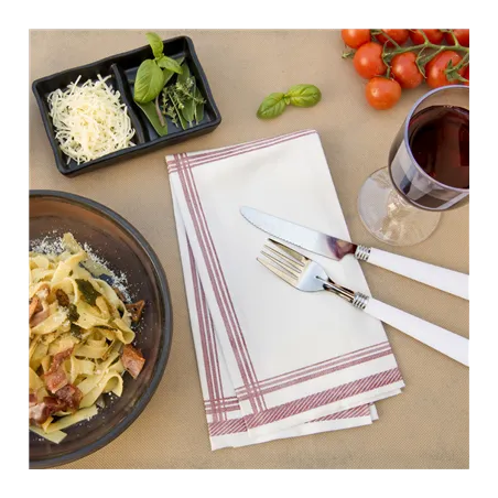 SERVIETTES PLI. 1/8 LIKE LINEN 'COTTAGE' 70 G/M2 45x45 CM BORDEAUX SPUNLACE (600 UNITÉ)