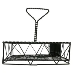 CORBEILLE "CADDY" CARRÉ   25x25x24 CM NOIR METAL (1 UNITÉ)