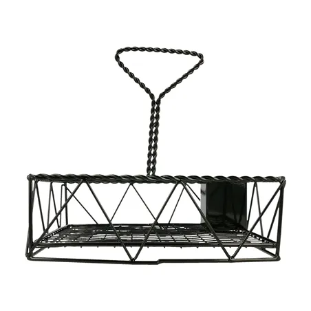 CORBEILLE "CADDY" CARRÉ   25x25x24 CM NOIR METAL (1 UNITÉ)