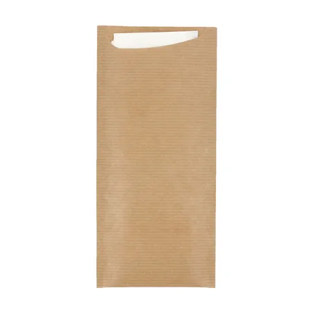 SACS COUVERTS + SERV. AIRLAID BLANC