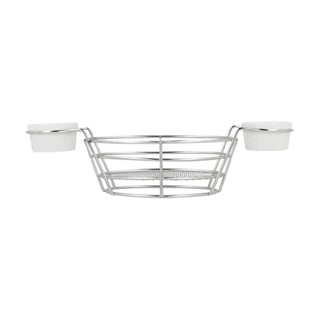 CORBEILLES OVALES + 2 POTS   26x10x5,3 CM CHROME ACIER (6 UNITÉ)