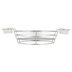 CORBEILLES OVALES + 2 POTS  32,5x15x5,8 CM CHROME ACIER (6 UNITÉ)