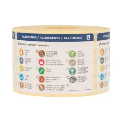 ÉTIQUETTES ADHESIVES ALLERGÈNES   7,5x5 CM PAPIER (500 UNITÉ)