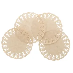 DENTELLES RONDES AJOURÉES  40 G/M2 Ø 24 CM NATUREL KRAFT (250 UNITÉ)
