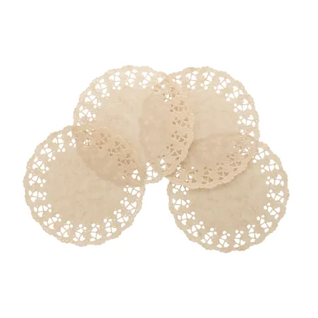 DENTELLES RONDES AJOURÉES  40 G/M2 Ø 24 CM NATUREL KRAFT (250 UNITÉ)