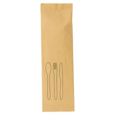 SET FOURCHETTE, COUTEAU, CUILLÈRE WOOD 'CURVE'  18,5 CM NATUREL BOIS (200 UNITÉ)