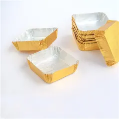 CAPSULES PETIT FOURS   5x5x1,5 CM DORE ALUMINIUM (600 UNITÉ)
