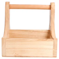 BOÎTE PRÉSENTATION AVEC ANSE   15x15,3x15 CM NATUREL BOIS (1 UNITÉ)