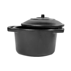 COCOTTES PETITES AVEC ANSES ET COUVERCLE ASAMI WARE 300 ML Ø10,5x6,5 CM NOIR MÉLAMINE (12 UNITÉ)