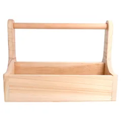BOÎTE PRÉSENTATION AVEC ANSE   25x15,3x18 CM NATUREL BOIS (1 UNITÉ)