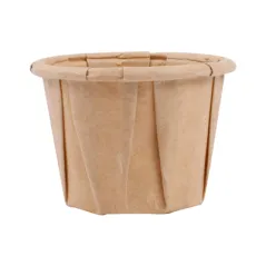 POTS TRAITEUR PAPIER PLISSÉ  22 ML (0,7 oz) 80 G/M2 Ø3,8/2,6x2,8 CM NATUREL PARCH.INGRAISSABLE (250 UNITÉ)