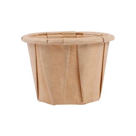 POTS TRAITEUR PAPIER PLISSÉ  22 ML (0,7 oz) 80 G/M2 Ø3,8/2,6x2,8 CM NATUREL PARCH.INGRAISSABLE (250 UNITÉ)