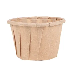 POTS TRAITEUR PAPIER PLISSÉ  30 ML (1 oz) 80 G/M2 Ø4,4/3,1x2,8 CM NATUREL PARCH.INGRAISSABLE (250 UNITÉ)