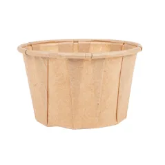 POTS TRAITEUR PAPIER PLISSÉ PFAS FREE 60 ML 80 G/M2 Ø5,5/3,9x3,5 CM NATUREL PARCH.INGRAISSABLE (250 UNITÉ)